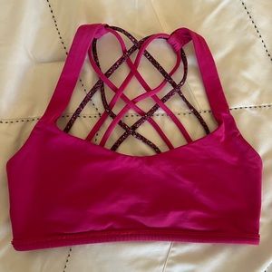 Lululemon Free to Be Bra Wild hot pink and floral